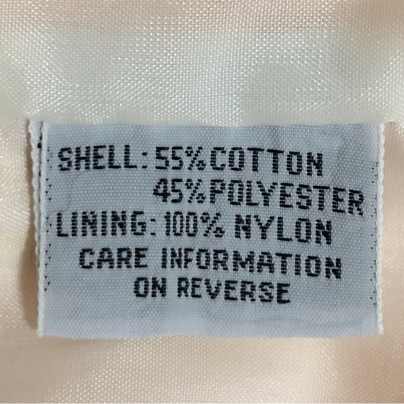 Vtg Rare Extended shoulder space jacket Peach cotton blend zip snap lined jacket - Picture 10 of 14